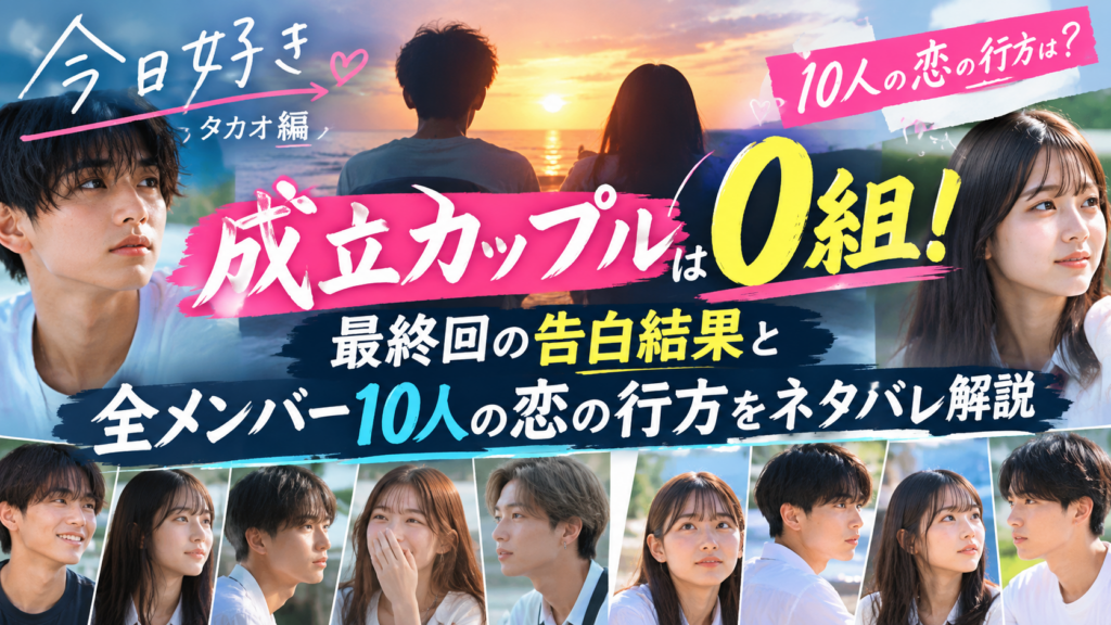 「今日好き タカオ編」の成立カップルと出演メンバーの情報